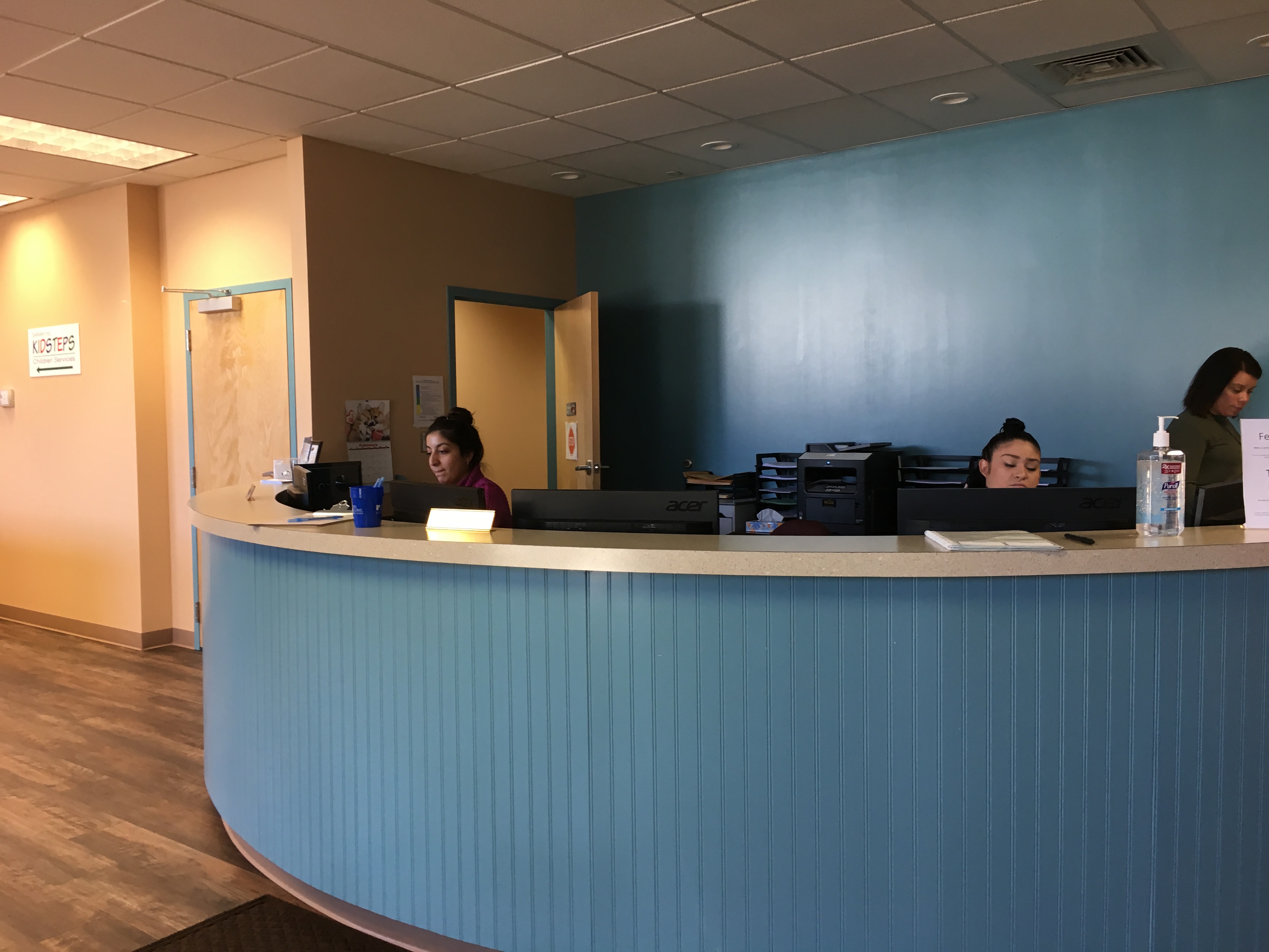 The front desk at Marne Street Clinic, where receptionists can be on the phone for hours talking to families trying to find the right services for their children with special needs.