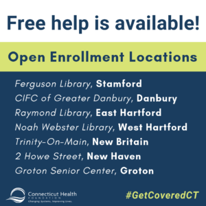 This is a graphic that says Free help is available! with open enrollment locations for 2018