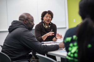 This is a photo of Loretta D. Lloyd-Ebron teaching a class.