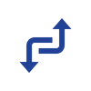 blue arrows depicting change